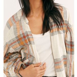 FREE PEOPLE Mattie plaid bomber jacket